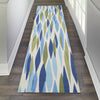 Nourison Sun and Shade SND01 Bits Pieces Seaglass Area Rug by Waverly Runner on Wood