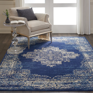 Nourison Grafix GRF14 Navy Blue Area Rug Room Scene 2