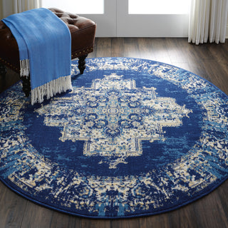 Nourison Grafix GRF14 Navy Blue Area Rug Room Scene 4