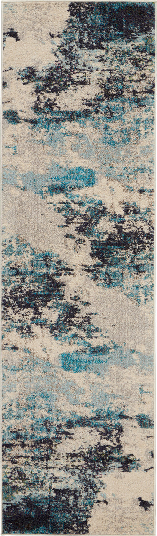 Nourison Celestial CES02 Ivory/Teal Blue Area Rug 2'2'' X 7'6'' Runner