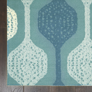 Nourison WAV01/Sun and Shade SND70 Aqua Area Rug by Waverly Corner Image