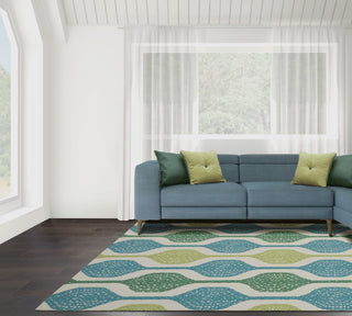 Nourison WAV01/Sun and Shade SND70 Ivory/Aqua Area Rug by Waverly Room Image