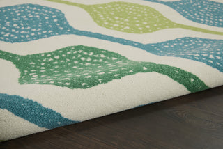 Nourison WAV01/Sun and Shade SND70 Ivory/Aqua Area Rug by Waverly Texture Image