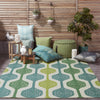Nourison Wav01/Sun and Shade SND70 Ivory/Aqua Area Rug by Waverly Detail Image Feature