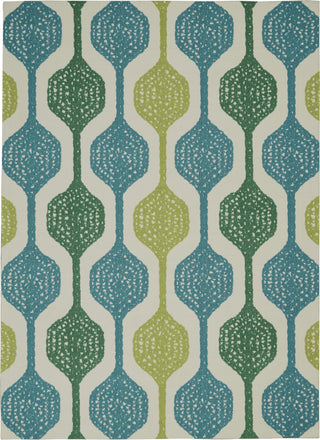 Nourison WAV01/Sun and Shade SND70 Ivory/Aqua Area Rug by Waverly main image