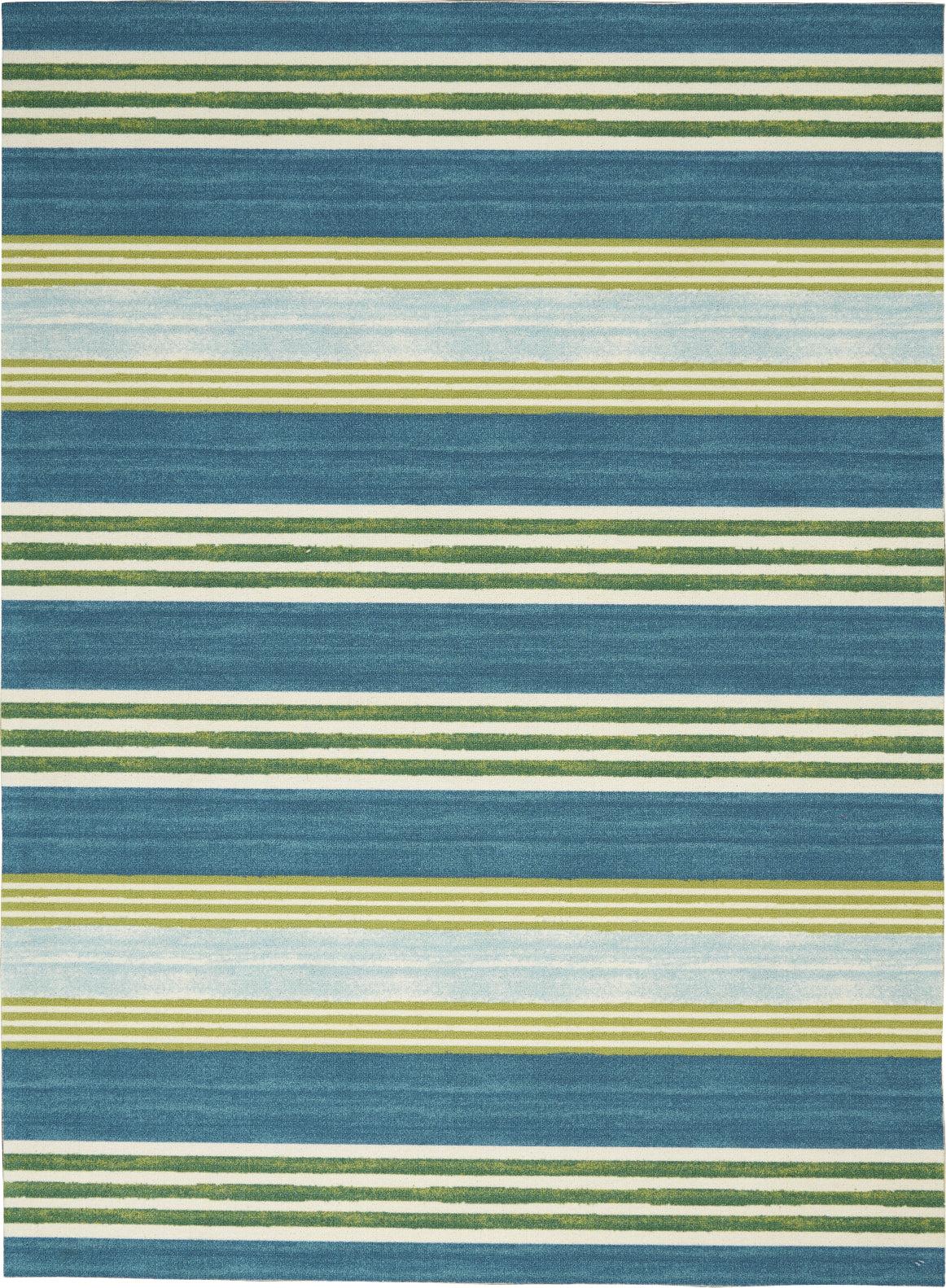 Nourison WAV01/Sun and Shade SND71 Green/Teal Area Rug by Waverly main image