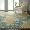 Nourison Wav01/Sun and Shade SND72 Ivory Gold Area Rug by Waverly Room Image Feature
