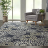 Nourison WAV01/Sun and Shade SND72 Black Area Rug by Waverly Room Image