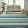 Nourison Wav01/Sun and Shade SND71 Green/Teal Area Rug by Waverly Room Image Feature
