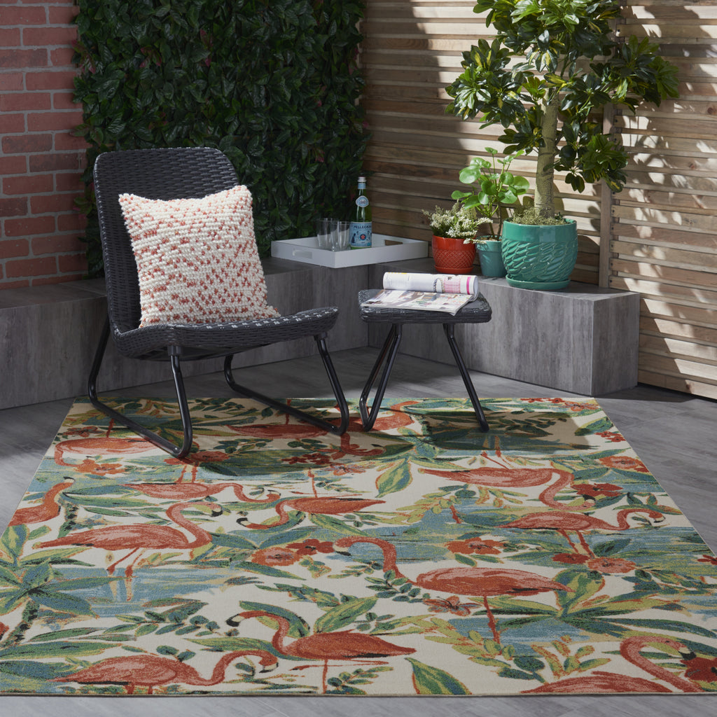 Nourison Wav01/Sun and Shade SND75 Multicolor Area Rug by Waverly Detail Image Feature