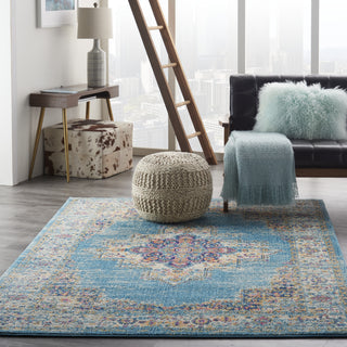 Passion PSN03 Light Blue Area Rug by Nourison Room Scene 2