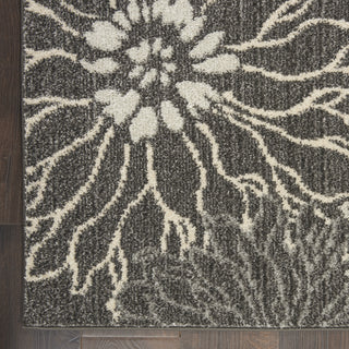 Passion PSN17 Charcoal/Blue Area Rug by Nourison Corner Image