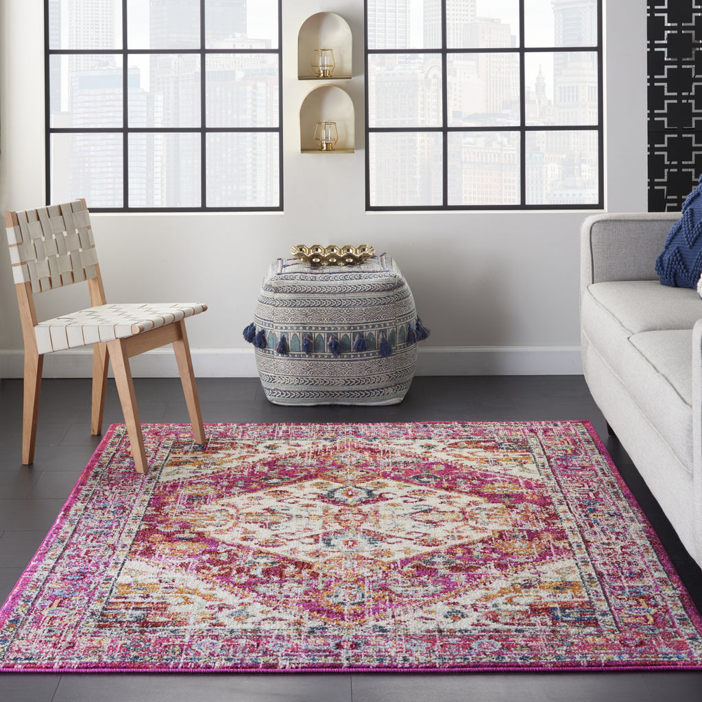 Nourison Passion PSN23 Ivory/Pink Area Rug Room Image Feature