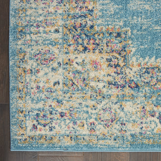 Passion PSN03 Light Blue Area Rug by Nourison Corner Image