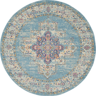 Nourison Passion PSN03 Light Blue Area Rug Round