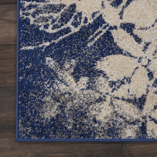 Tranquil TRA08 Beige/Navy Area Rug by Nourison Corner Image