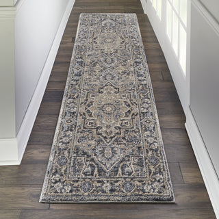 Nourison Moroccan Celebration KI381 Navy Area Rug by Kathy Ireland Home Room Image