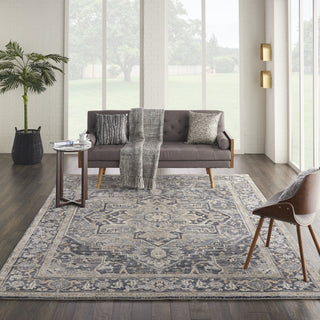 Nourison Moroccan Celebration KI381 Navy Area Rug by Kathy Ireland Home Room Image Feature