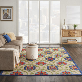 Nourison Aloha ALH19 Blue/Multicolor Area Rug  Room Scene Featured