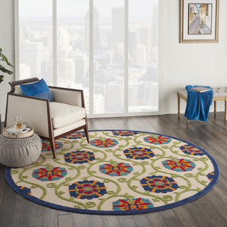 Nourison Aloha ALH19 Blue/Multicolor Area Rug Room Scene 3