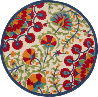 Nourison Aloha ALH20 Red/Multicolor Area Rug  Round