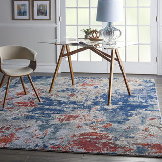 Nourison Artworks ATW01 Navy/Brick Area Rug  Feature