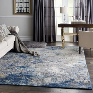 Nourison Artworks ATW02 Blue/Grey Area Rug Room Image Feature