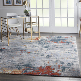 Nourison Artworks ATW03 Slate/Brick Area Rug Room Image Feature