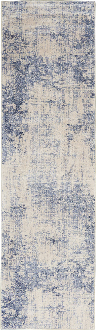 Sleek Textures SLE01 Ivory/Blue Area Rug by Nourison Main Image