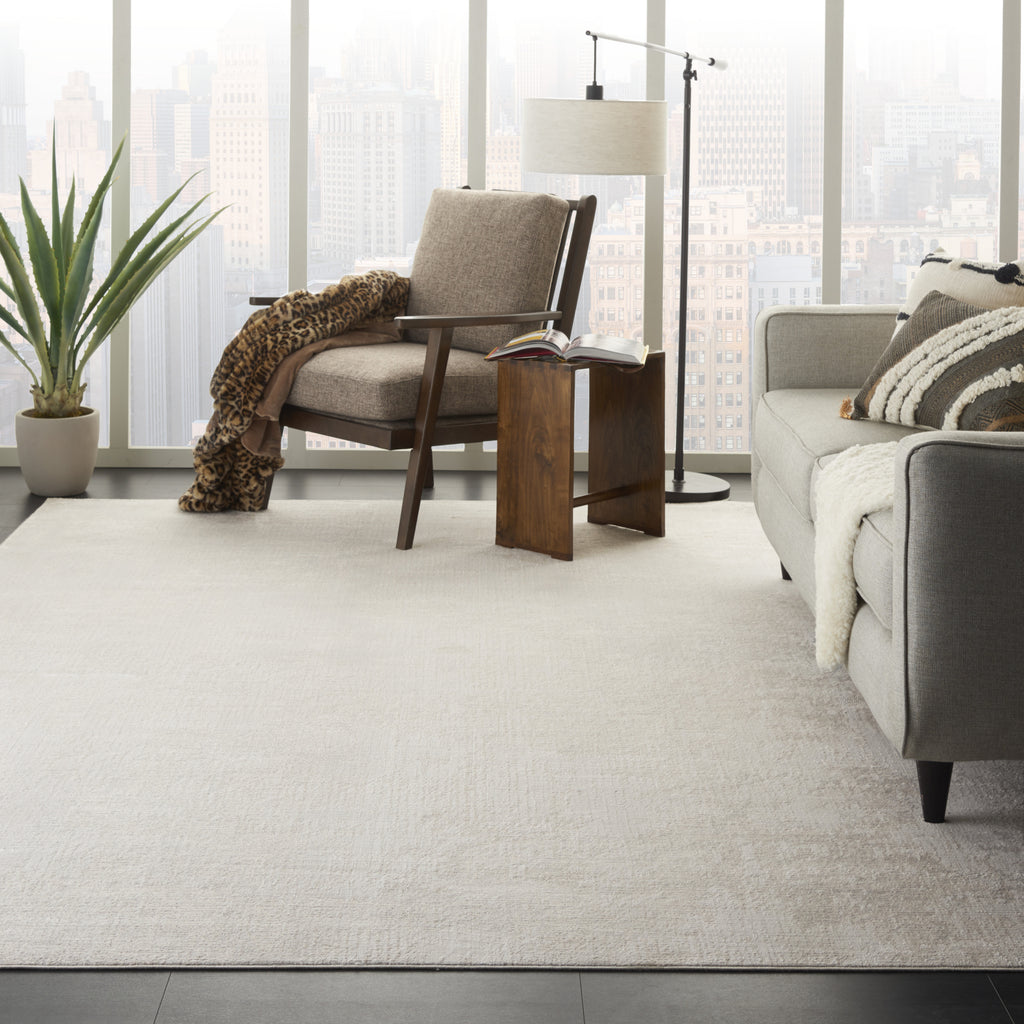 Sleek Textures SLE01 Ivory/Grey Area Rug by Nourison Texture Image Feature