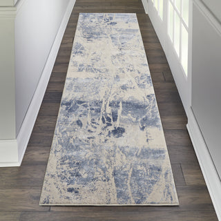 Sleek Textures SLE02 Blue/Cream Area Rug by Nourison Texture Image