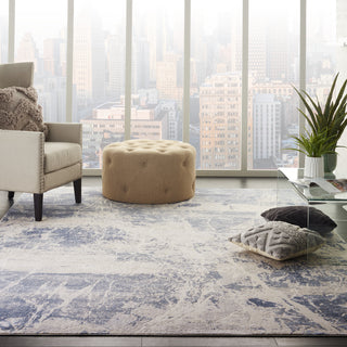 Sleek Textures SLE02 Blue/Cream Area Rug by Nourison Texture Image Feature