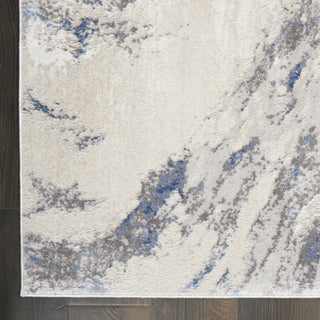 Sleek Textures SLE03 Blue/Ivory/Grey Area Rug by Nourison main image