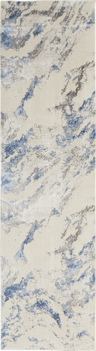 Sleek Textures SLE03 Blue/Ivory/Grey Area Rug by Nourison