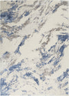 Sleek Textures SLE03 Blue/Ivory/Grey Area Rug by Nourison