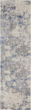 Sleek Textures SLE04 Blue/Ivory/Grey Area Rug by Nourison