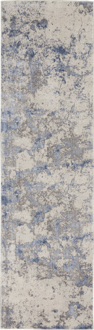 Sleek Textures SLE04 Blue/Ivory/Grey Area Rug by Nourison