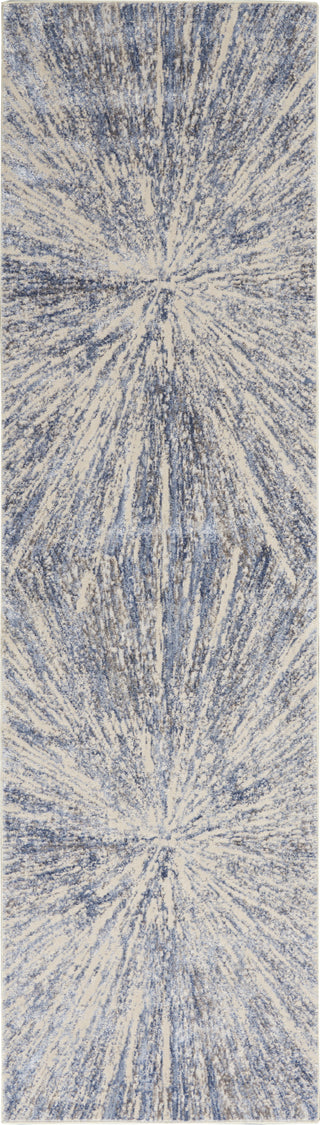 Sleek Textures SLE05 Blue/Grey Area Rug by Nourison