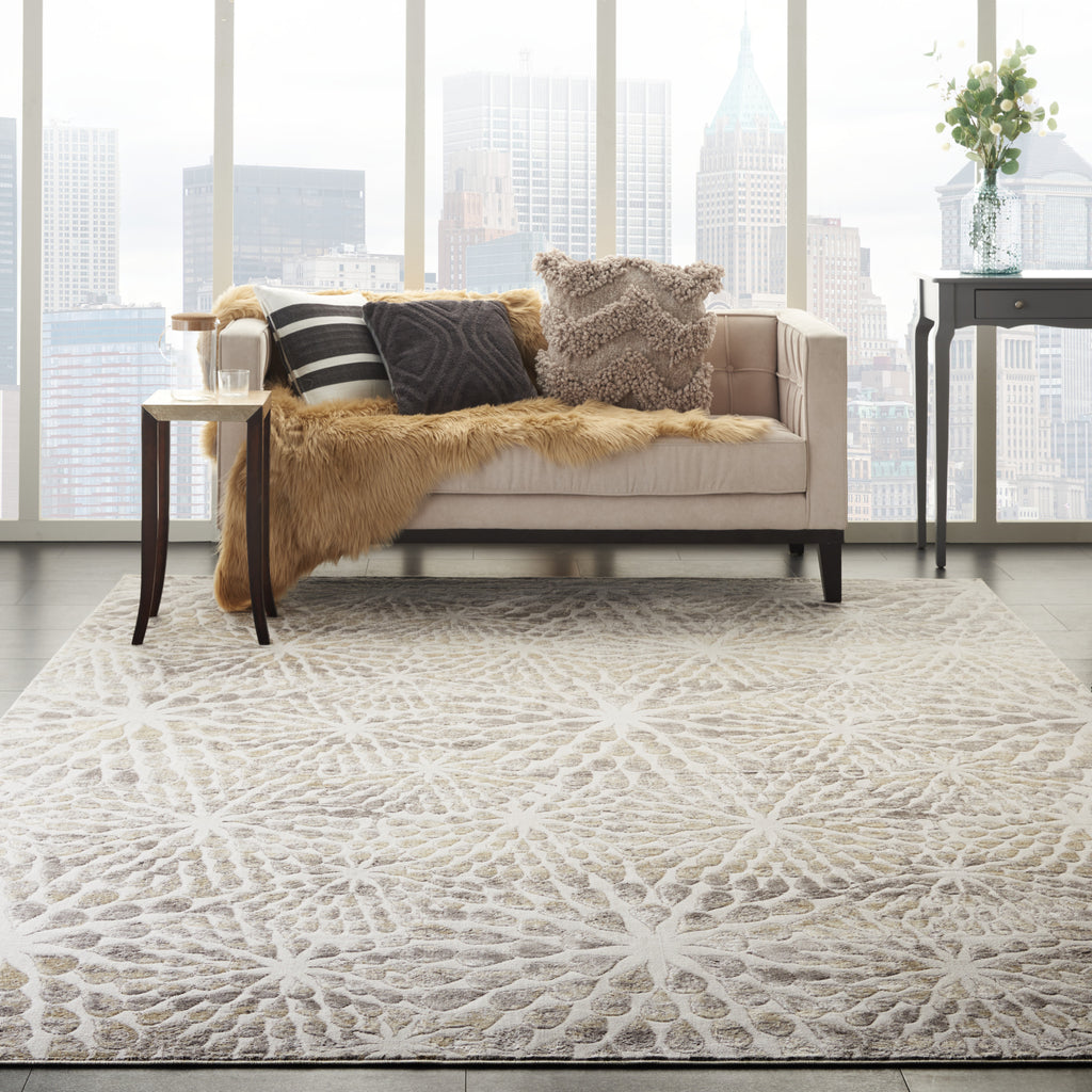 Sleek Textures SLE07 Ivory/Beige Area Rug by Nourison Texture Image Feature