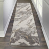 Sleek Textures SLE03 Brown/Ivory Area Rug by Nourison Texture Image