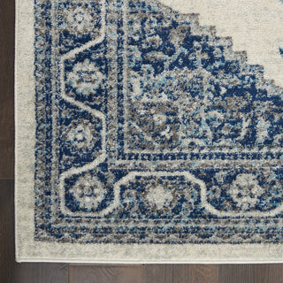 Persian Vintage PRV01 Ivory Blue Area Rug by Nourison Corner Image