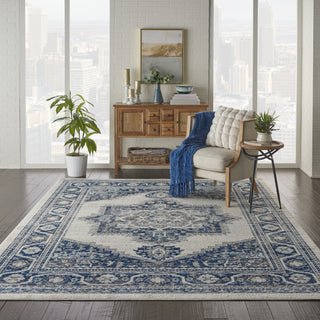 Nourison Persian Vintage PRV01 Ivory Blue Area Rug Room Image Feature