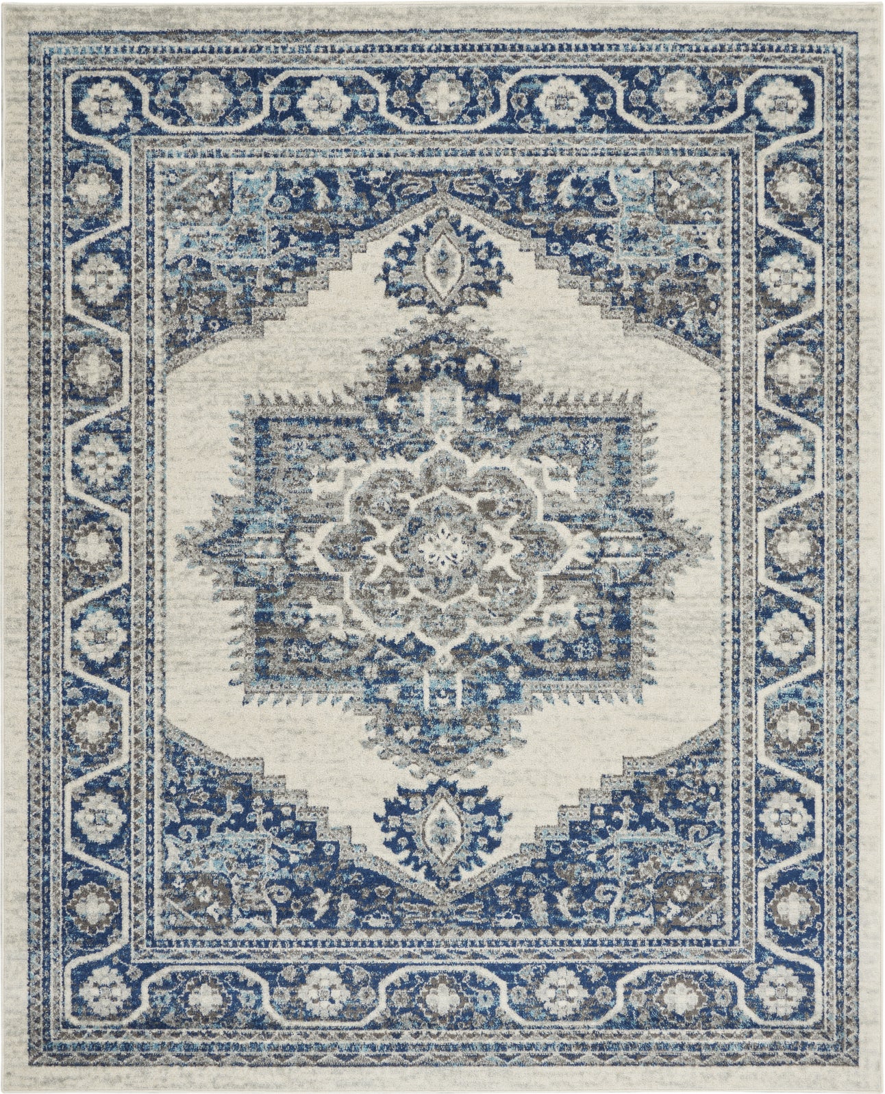 Persian Vintage PRV01 Ivory Blue Area Rug by Nourison main image