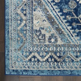 Persian Vintage PRV03 Ivory Blue Area Rug by Nourison Corner Image