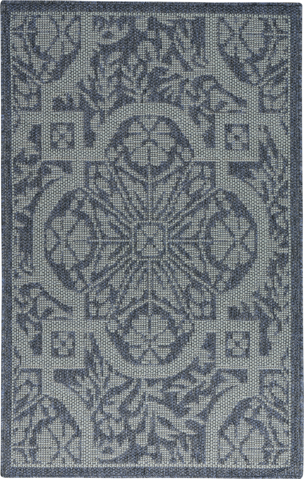 Calabas CLB02 Slate/Light Blue Area Rug by Nourison