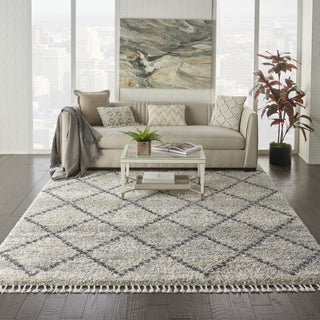 Nourison Scandinavian Shag SCN01 Silver Grey Area Rug Room Image Feature