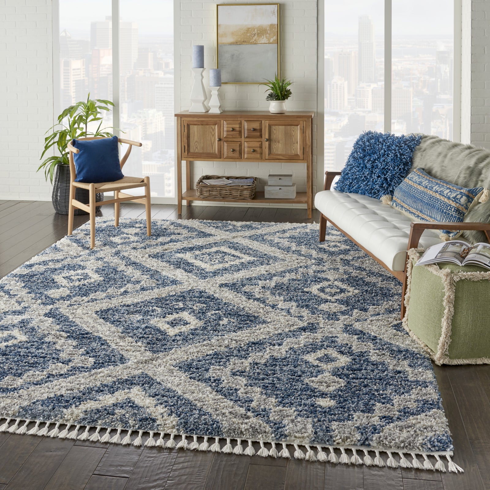 Nourison Rhapsody RH003 Beige Blue Area Rug – Incredible Rugs and