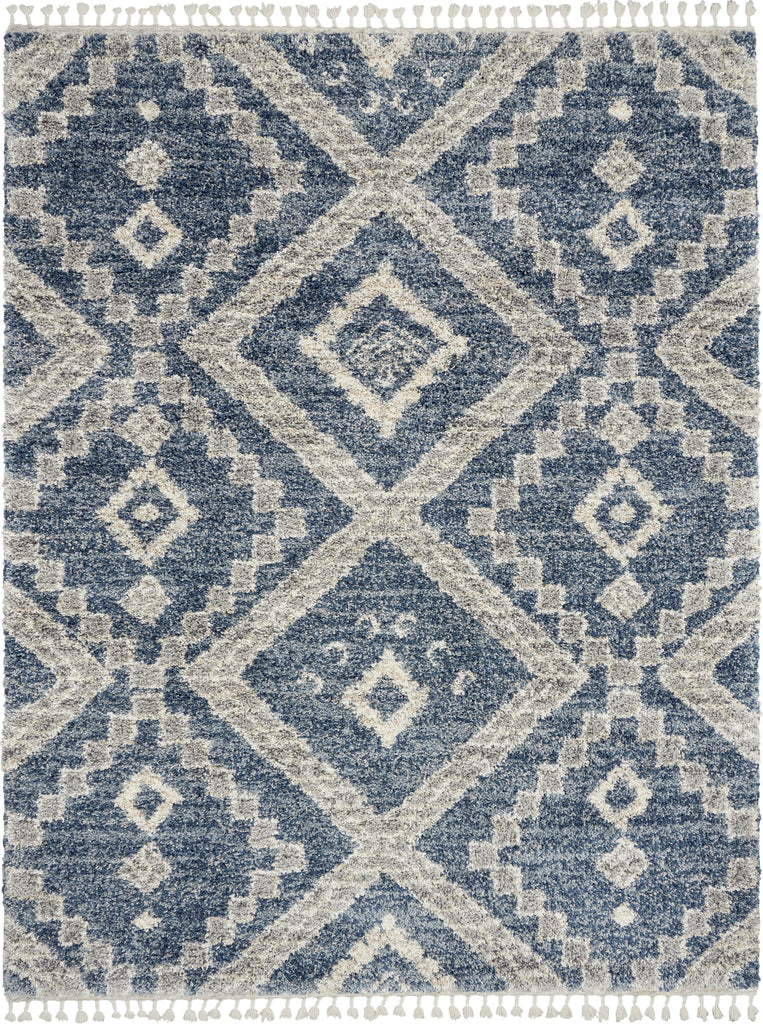 Nourison Scandinavian Shag SCN02 Denim Blue Area Rug main image