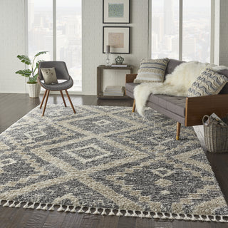 Scandinavian Shag SCN02 Grey/Ivory Area Rug by Nourison Main Image