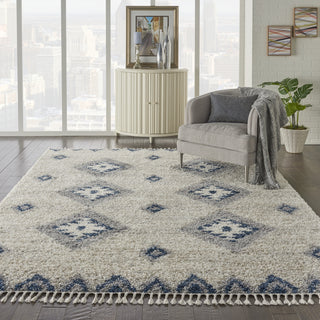 Scandinavian Shag SCN03 Ivory/Blue Area Rug by Nourison Main Image